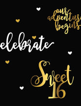 Custom Sweet 16th Birthday With Black Background Backdrop Shopbackdrop
